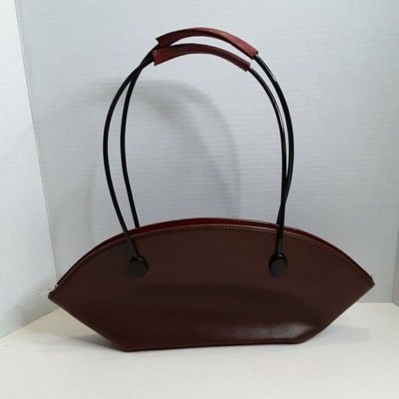 Vintage Women's Brown Faux Leather Atomic Shoulder Handbag - Picture 2 of 12